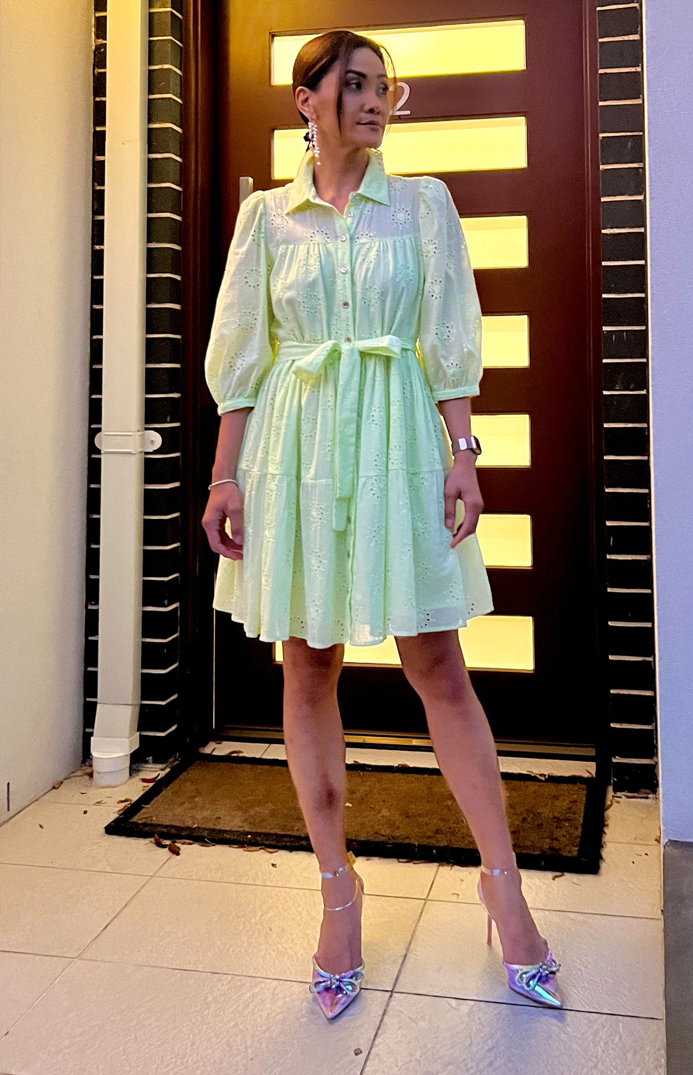 Embroidered Babydoll Dress