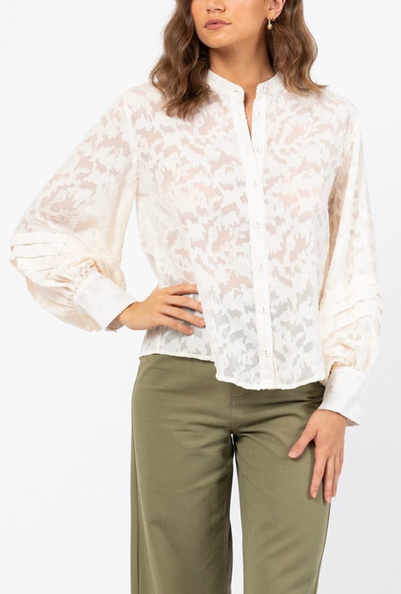 Embroided Long Sleeve Blouse