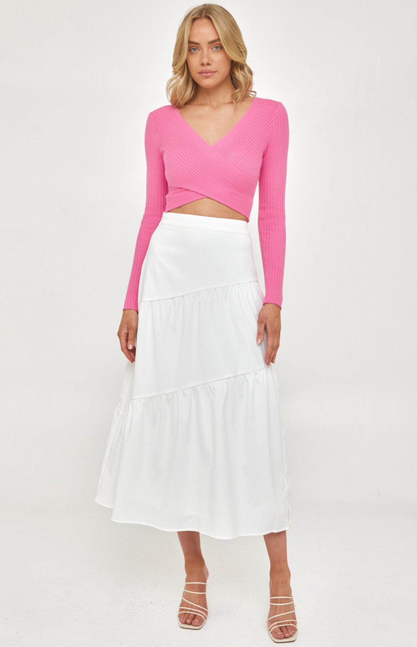 Diagonal Tiered Maxi Skirt – iC Collections