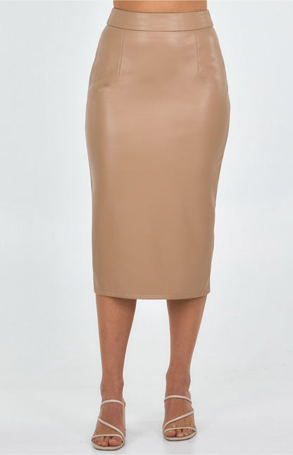 Faux Leather Pencil Skirt