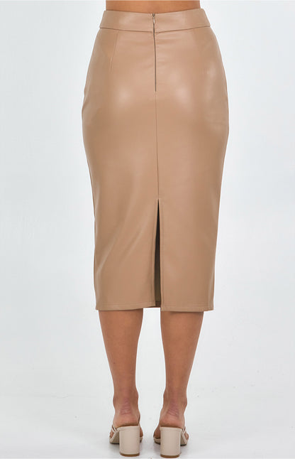 Faux Leather Pencil Skirt