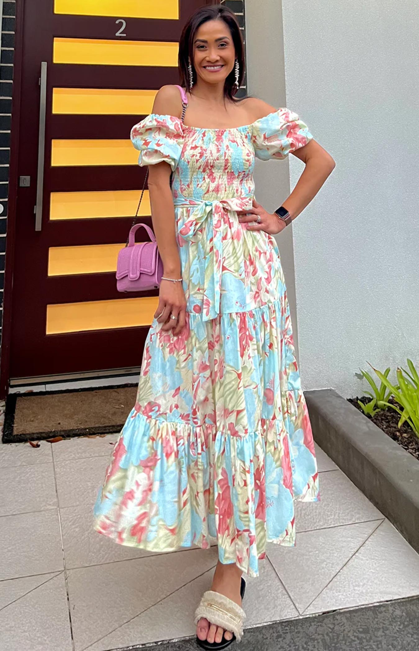 Floral Puff Sleeve Tiered Dress – iC Collections